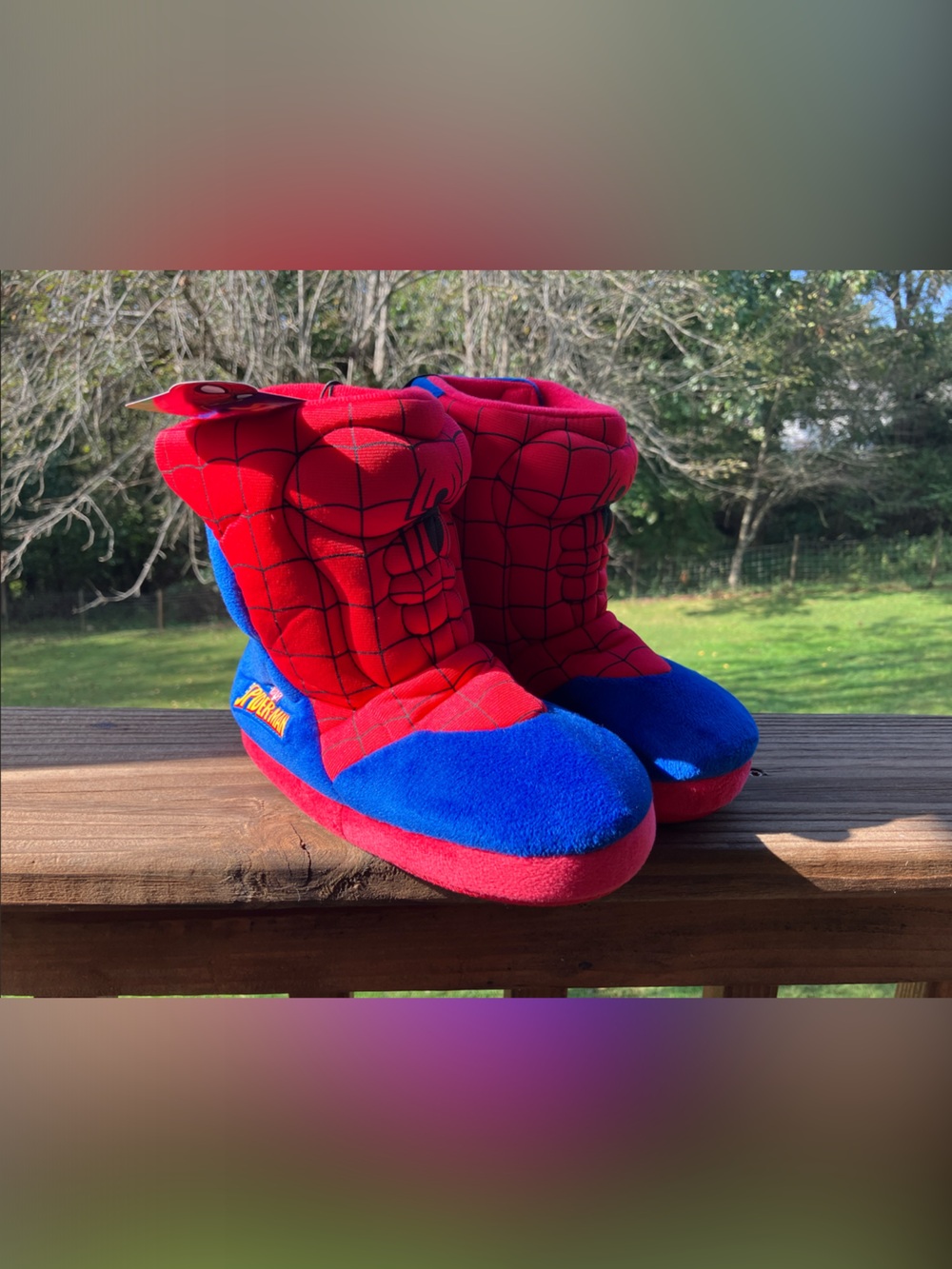 Marvel Red and Blue Spider-Man Plush Kids Slipper boots